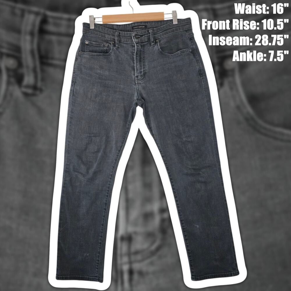 Lucky Brand 223 Straight Grey Faded Black Mens Jeans 31x30 (32x29)